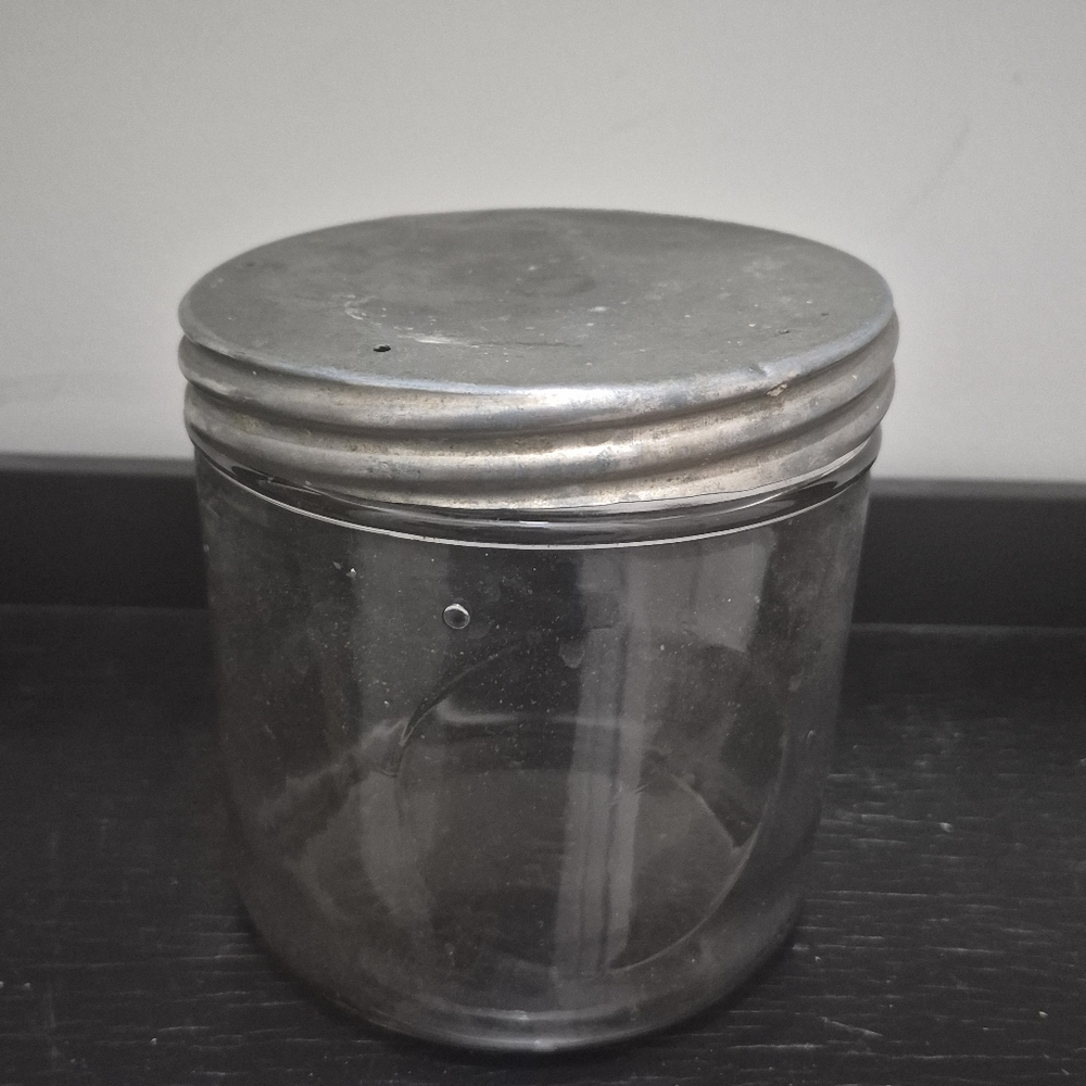 Vintage Glass Cigar Jar with Metal Lid